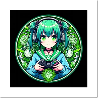 Eco friendly cute gamer girl Posters and Art